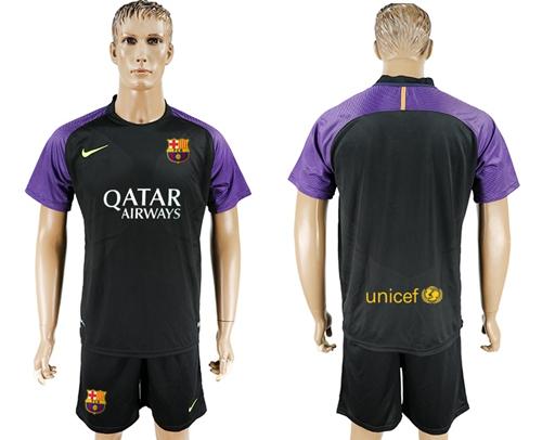 Barcelona Blank Black Goalkeeper Soccer Club Jersey