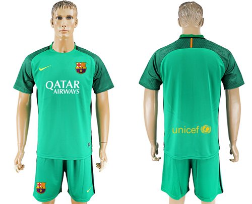 Barcelona Blank Green Goalkeeper Soccer Club Jersey