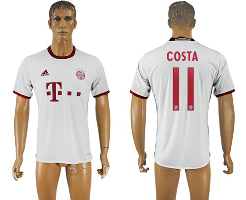 Bayern Munchen 11 Costa White Soccer Club Jersey