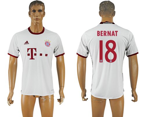 Bayern Munchen 18 Bernat White Soccer Club Jersey