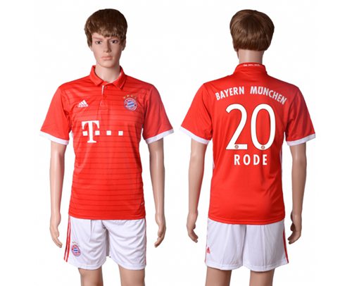 Bayern Munchen 20 Rode Home Soccer Club Jersey