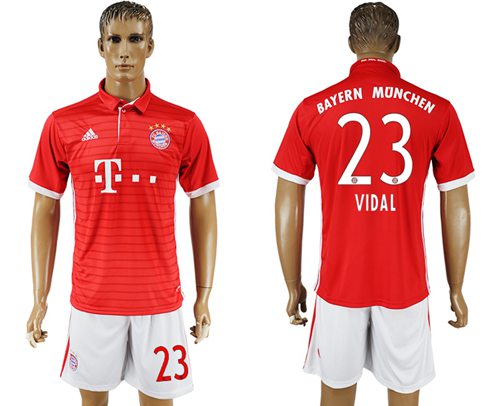 Bayern Munchen 23 Vidal Home Soccer Club Jersey