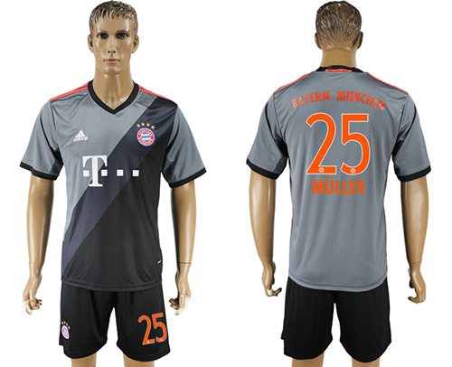 Bayern Munchen 25 Muller Away Soccer Club Jersey