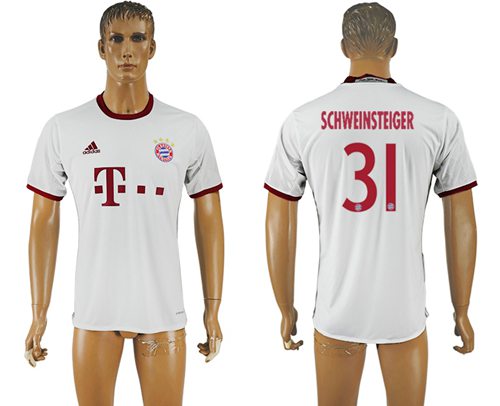 Bayern Munchen 31 Schweinsteiger White Soccer Club Jersey