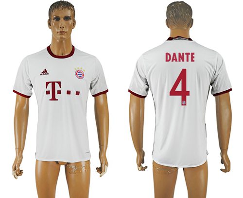 Bayern Munchen 4 Dante White Soccer Club Jersey
