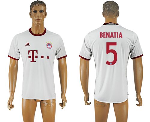Bayern Munchen 5 Benatia White Soccer Club Jersey