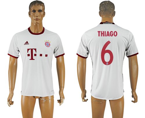 Bayern Munchen 6 Thiago White Soccer Club Jersey