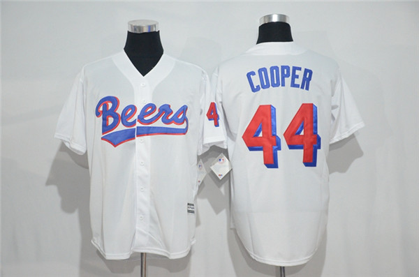 Beers 44 Joe Cooper White Stitched Movie Jersey