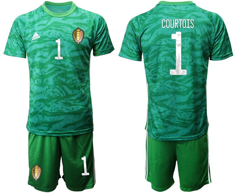 Belgium 1 COURTOIS Green Goalkeeper UEFA Euro 2020 Soccer Jersey