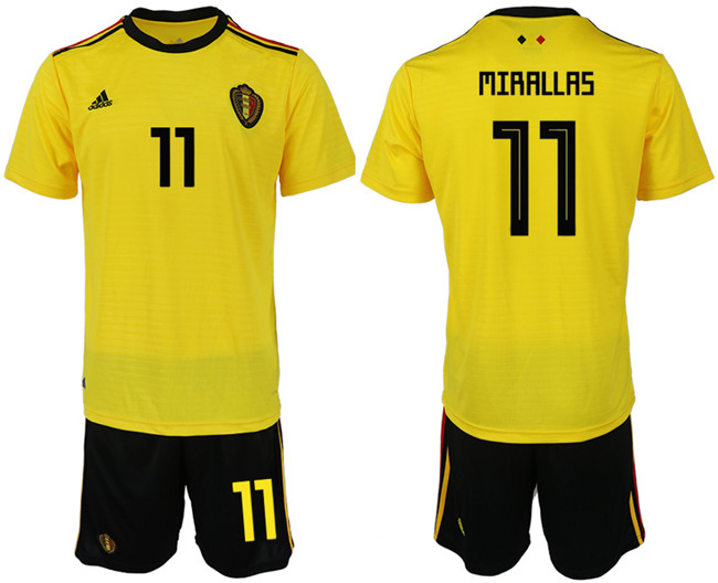 Belgium 11 MIRALLAS Away 2018 FIFA World Cup Soccer Jersey