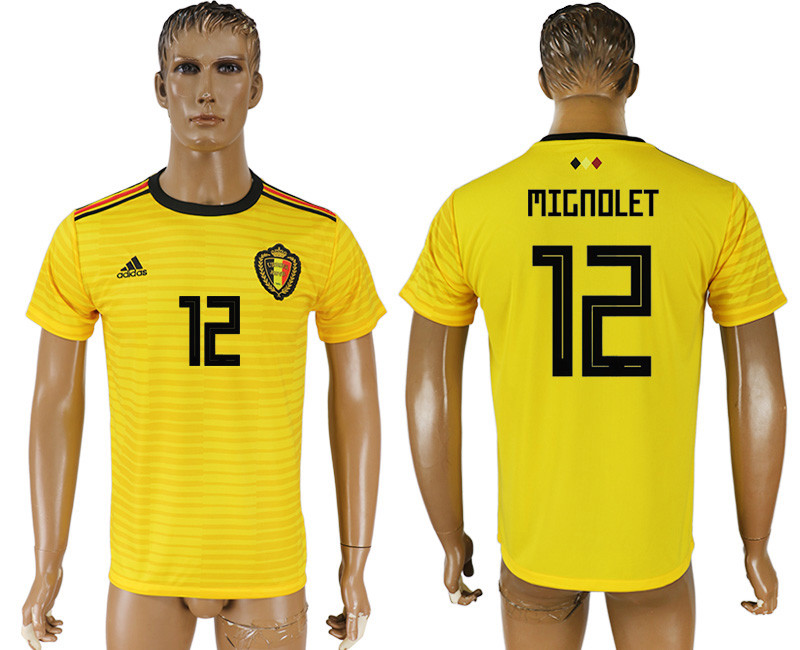 Belgium 12 MIGNOLET Away 2018 FIFA World Cup Thailand Soccer Jersey