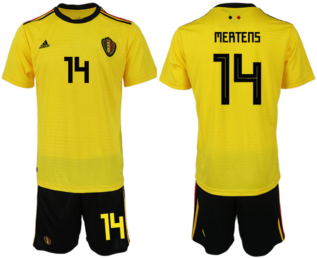 Belgium 14 MERTENS Away 2018 FIFA World Cup Soccer Jersey