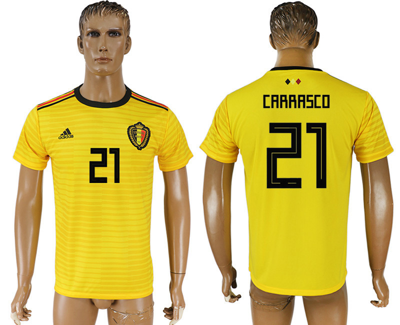 Belgium 21 CARRASCO Away 2018 FIFA World Cup Thailand Soccer Jersey