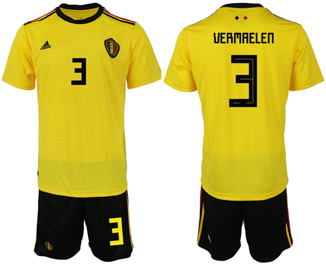 Belgium 3 VERMAELEN Away 2018 FIFA World Cup Soccer Jersey