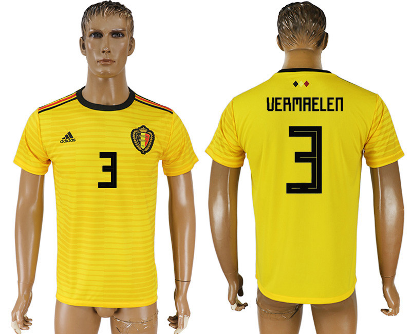 Belgium 3 VERMAELEN Away 2018 FIFA World Cup Thailand Soccer Jersey