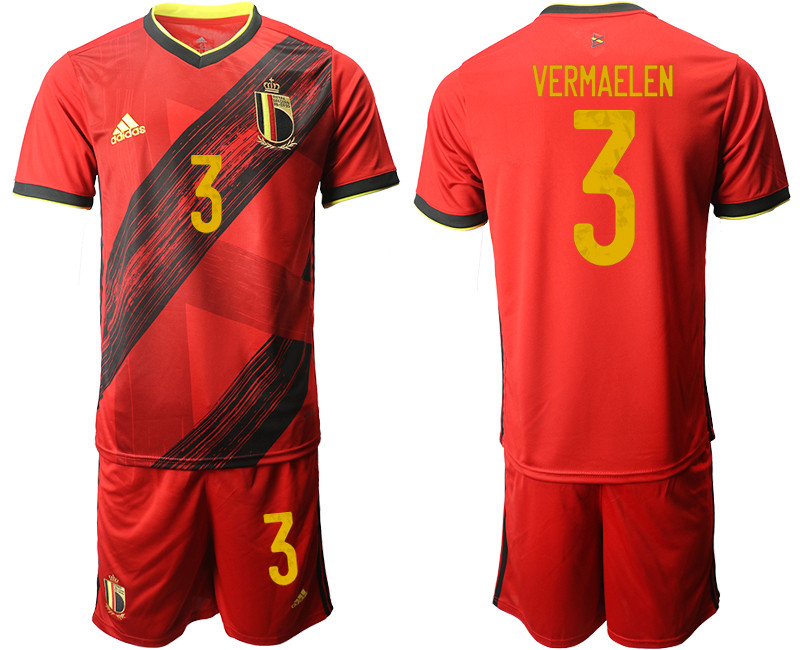 Belgium 3 VERMAELEN Home UEFA Euro 2020 Soccer Jersey