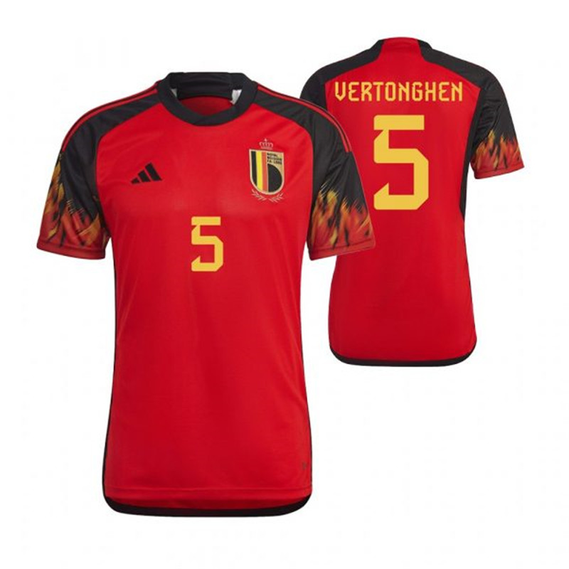 Belgium 5 VERTONGHEN Home 2022 FIFA World Cup Thailand Soccer Jersey