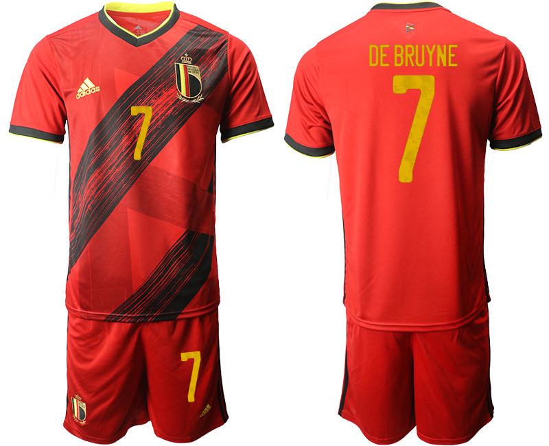 Belgium 7 DE BRUYNE Home UEFA Euro 2020 Soccer Jersey