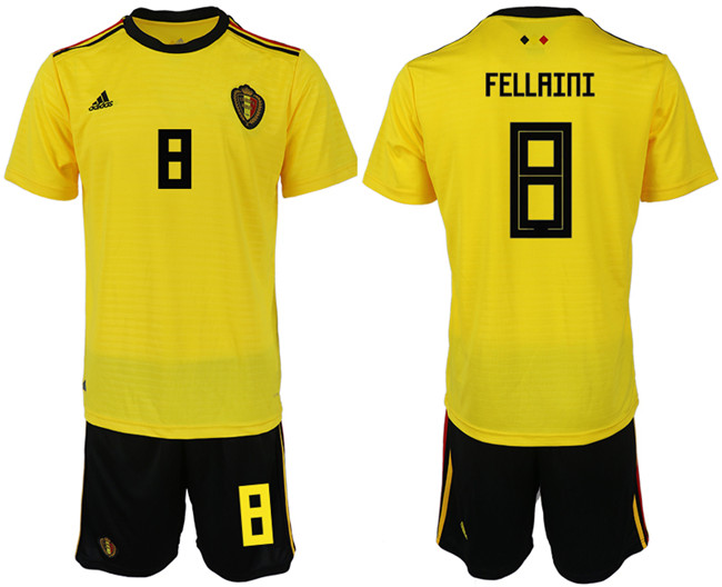 Belgium 8 FELLAINI Away 2018 FIFA World Cup Soccer Jersey