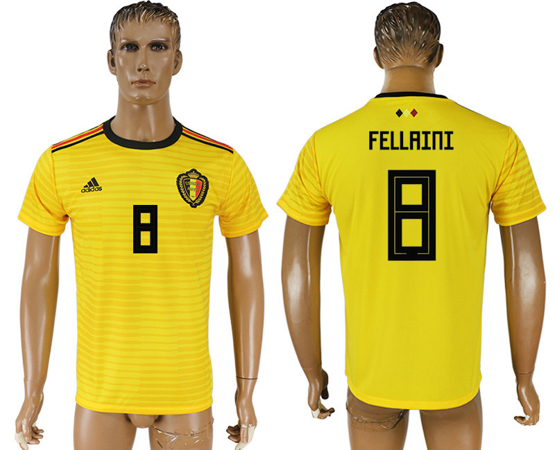 Belgium 8 FELLAINI Away 2018 FIFA World Cup Thailand Soccer Jersey