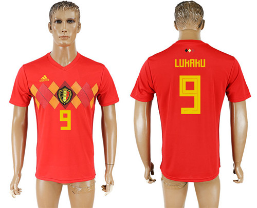 Belgium 9 LUKAKU Home 2018 FIFA World Cup Thailand Soccer Jersey