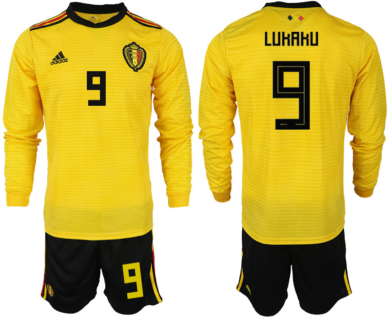 Belgium 9 LURARU Away 2018 FIFA World Cup Long Sleeve Soccer Jersey