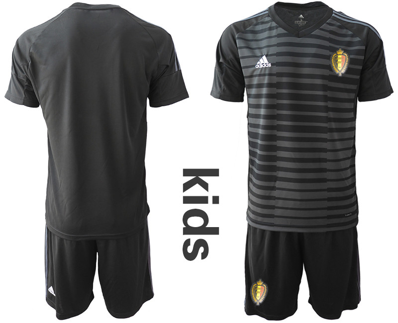 Belgium Black Youth 2018 FIFA World Cup Soccer Jersey