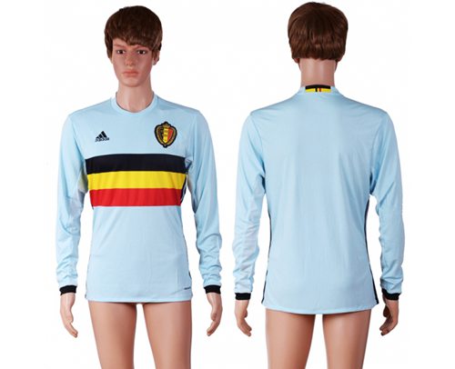 Belgium Blank Away Long Sleeves Soccer Country Jersey