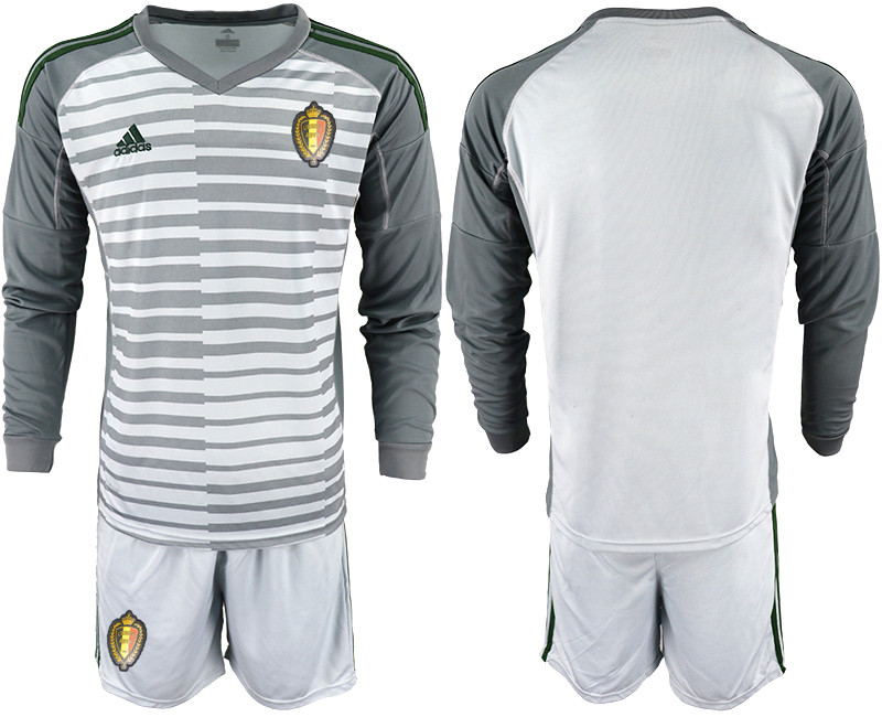 Belgium Gray 2018 FIFA World Cup Long Sleeve Goalkeeper Soccer Jersey