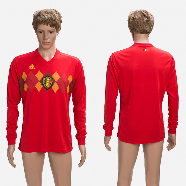 Belgium Home 2018 FIFA World Cup Long Sleeve Thailand Soccer Jersey