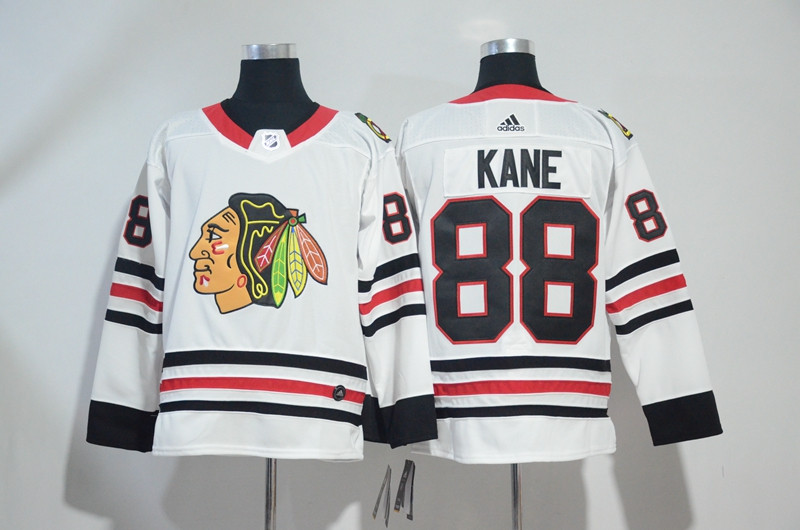 Blackahwks 88 Patrick Kane White  Jersey