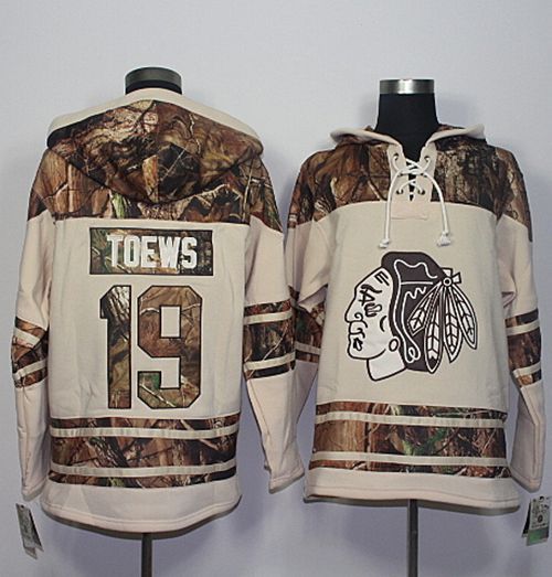 Blackhawks 19 Jonathan Toews Cream Camo Stitched NHL Jersey