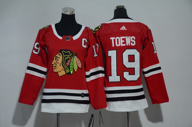 Blackhawks 19 Jonathan Toews Red Women  Jersey