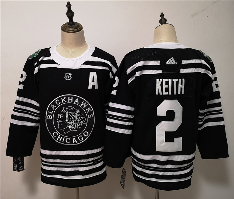 Blackhawks 2 Duncan Keith Black 2019 Winter Classic  Jersey