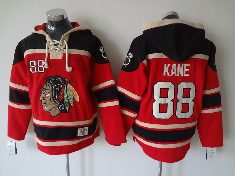 Blackhawks 88 Patrick Kane Red All Stitched Pullover Hoodie