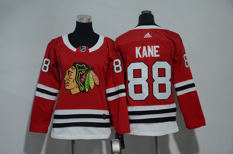 Blackhawks 88 Patrick Kane Red Women  Jersey