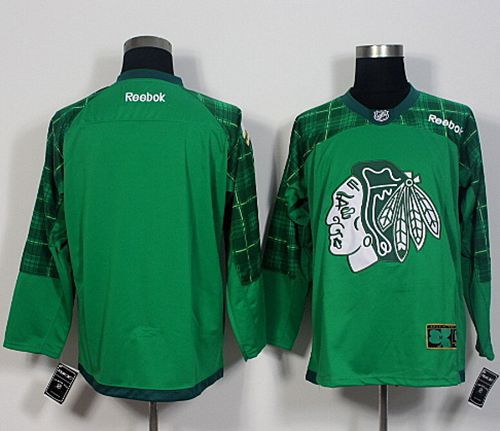 Blackhawks Blank Green St Patricks Day New Stitched NHL Jersey