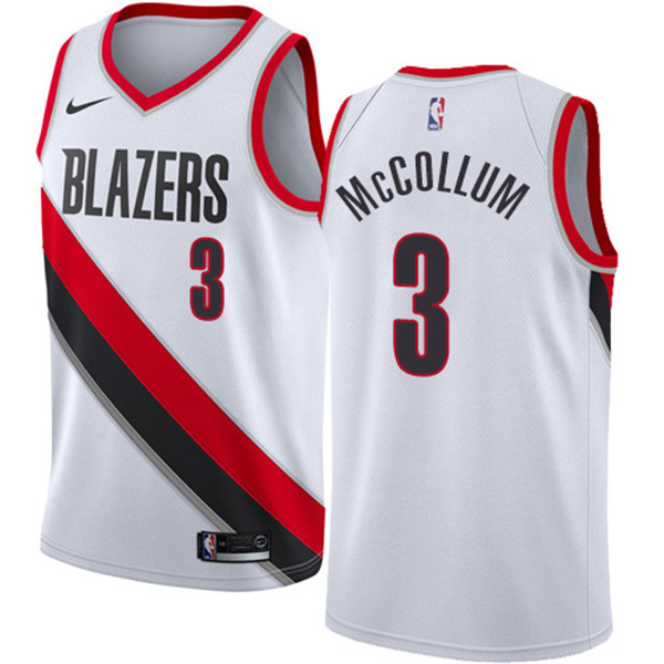 Blazers #3 C.J. McCollum White Basketball Swingman Association Edition Jersey
