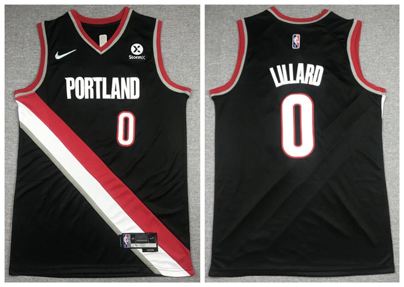 Blazers 0 Damian Lillard Black Nike Diamond 75th Anniversary City Edition Swingman Jersey