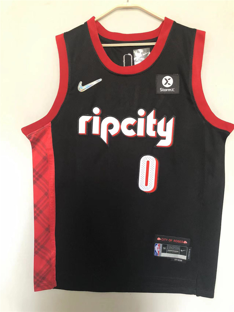 Blazers 0 Damian Lillard black Nike 2021 22 City Edition Swingman Jersey