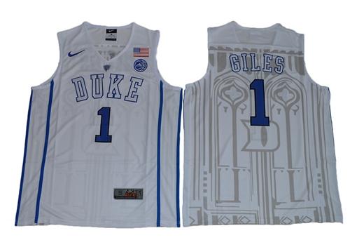 Blue Devils 1 Harry Giles White Basketball Elite Stitched NCAA Jersey