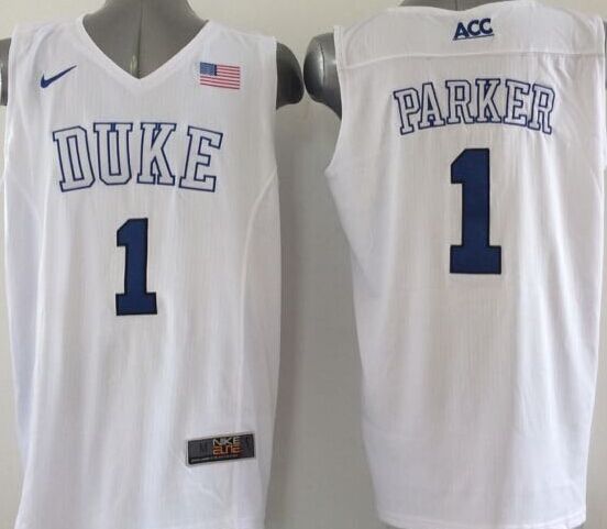 Blue Devils 1 Jabari Parker White Basketball Stitched NCAA Jerseys