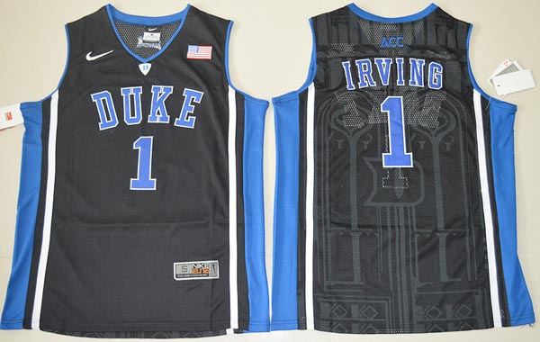 Blue Devils 1 Kyrie Irving Black Basketball Stitched NCAA Jersey