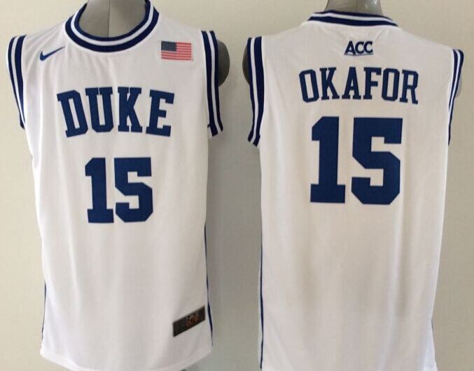 Blue Devils 15 Jahlil Okafor Royal White Basketball Elite Stitched NCAA Jersey