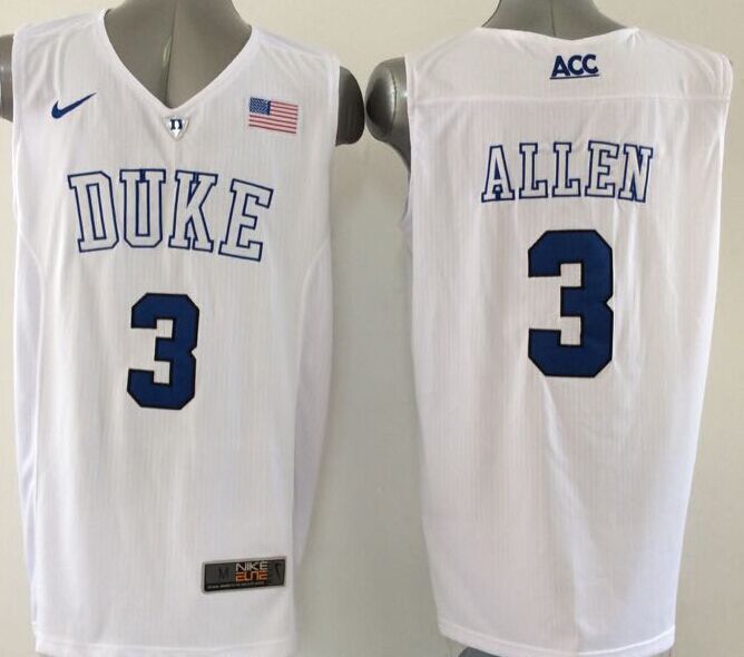 Blue Devils 3 Grayson Allen White Basketball Stitched NCAA Jerseys