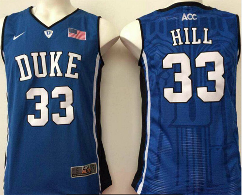 Blue Devils 33 Grant Hill Blue Basketball Elite V Neck Stitched NCAA Jersey
