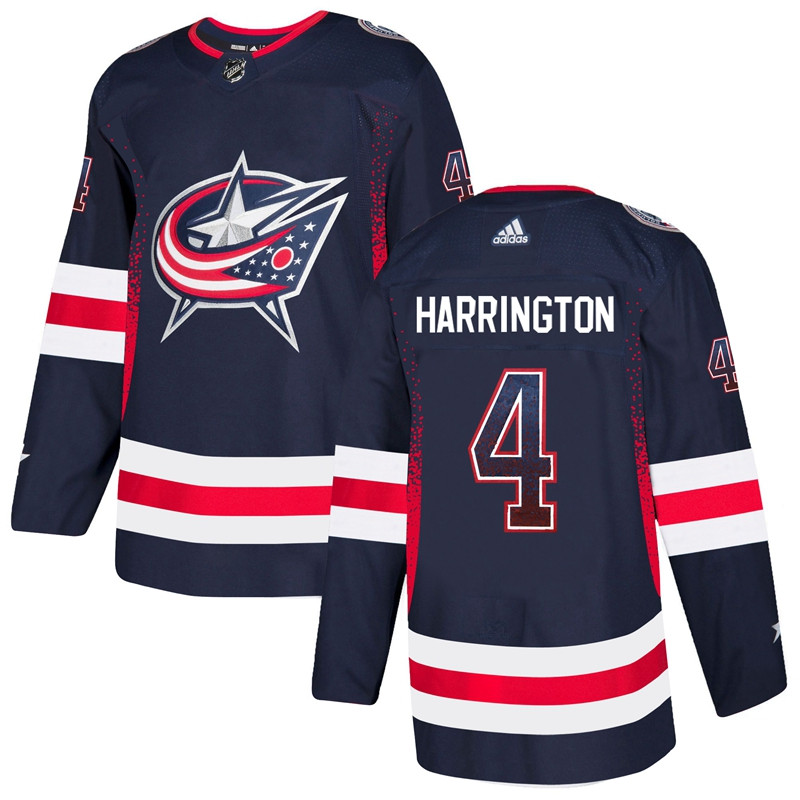 Blue Jackets 4 Scott Harrington Navy Drift Fashion  Jersey