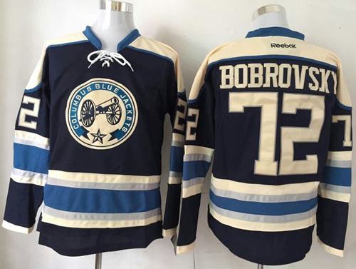 Blue Jackets 72 Sergei Bobrovsky Navy Blue Alternate Stitched NHL Jersey