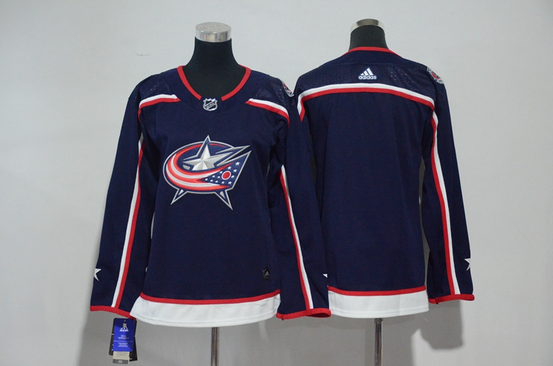 Blue Jackets Blank Navy Women  Jersey