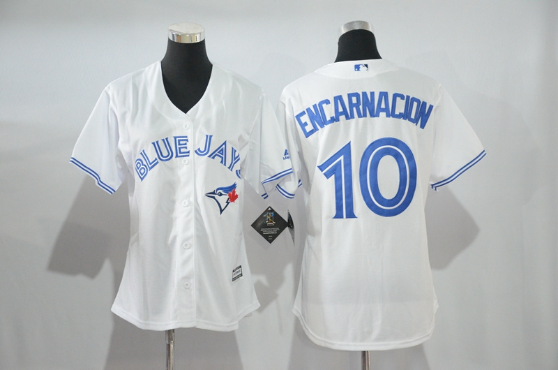 Blue Jays 10 Edwin Encarnacion White Canada Day Women Stitched MLB Jersey